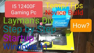 i5 12400f Pc build diy 1st time with Windows 11 amp rtx4060 b660g fury beast reneg unbox review [upl. by Silera28]