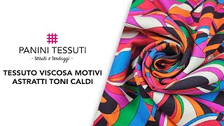 Tessuto Viscosa Motivi Astratti Toni Caldi [upl. by Giefer]