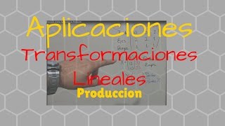 Transformaciones Lineales Aplicaciones en Produccion [upl. by Goode]