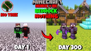 We Survived 300 Days In BEDROCK With NOTHING In Minecraft Hardcore  Duo 100 Days [upl. by Annehcu431]