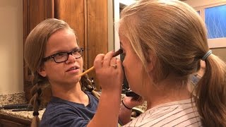 Watch Anna Johnston Practice Cosmetology By Giving Her Sisters Makeovers [upl. by Loseff]