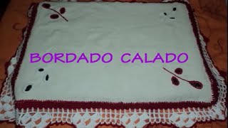 TUTORIAL DE UN BORDADO SENCILLO BORDADO CALADO  Labores Angélika [upl. by Crista]