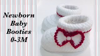 LEFT Handed How to crochet easy newborn baby booties  shoes  boots for girls or boys 170 [upl. by Salene]