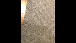 How to knit Reversible Basketweave Blanket Part 1 [upl. by Yelwah]