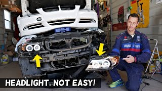 HEADLIGHT REPLACEMENT REMOVAL BMW E90 E91 E92 E93 [upl. by Lihcox]