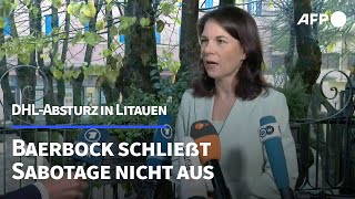 DHLAbsturz Baerbock schließt Sabotage nicht aus  AFP [upl. by Minda]