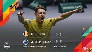 De Minaur v Goffin  BELGIUM v AUSTRALIA  Group D Match 2 Highlights [upl. by Ayinat]