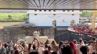 Giant Ship Squeezing Through Miraflores Locks in Panama Canal [upl. by Junna95]