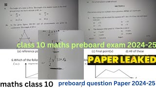 class 10 maths preboard question paper 202425 maths 10 preboard exam question paper 202425 pyq 10 [upl. by Apps]