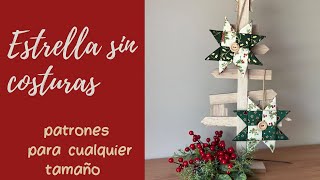 Aprovecha tus retales Estrella de Navidad sin coser Tutorial gratuito 194 [upl. by Marrin]