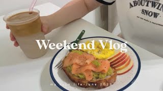 Weekend Vlog｜一日兩餐、燻鮭魚酪梨三明治🥑、逛超市、自煮健康料理 [upl. by Leinad]