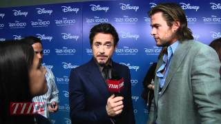 Robert Downey Jr and Chris Hemsworth The Avengers [upl. by Htiduj359]