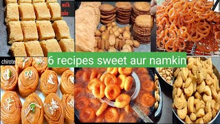 6 Prakar ki ki recipe banaenge jismein 4 sweet ki recipe do mathri ki recipe [upl. by Howell]