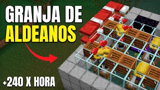 ✅ GRANJA de ALDEANOS para Minecraft BEDROCK 120 ULTRA FACIL 240 Aldeanos x Hora [upl. by Adnolay530]