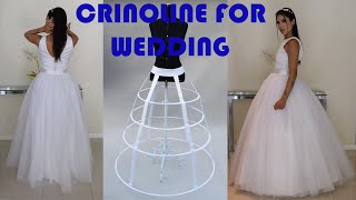 Womens 4 rings crinoline skirt for wedding dress ball gown petticoat DIAMETER 46 inches [upl. by Fife]