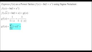 Power Series for ln1x² [upl. by Alyar]