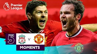 Liverpool vs Manchester United  Top 5 Premier League Moments  Gerrard Mata Berbatov [upl. by Reltuc]