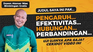 Judul pengaruh efektivitas hubungan ujiujinya apa sajaTergantung jenis datanya [upl. by Bendix]