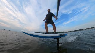 Downwind SUP foiling practice with the Foil Drive Gen2  New York [upl. by Humfrid]