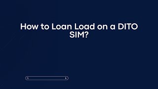 How to Loan Load on a DITO SIM [upl. by Col121]