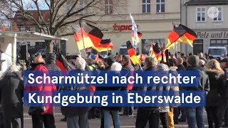 Scharmützel nach rechter Kundgebung in Eberswalde [upl. by Ekusoyr]