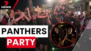 Penrith fans party on after Panthers win fourth straight NRL premiership  7NEWS [upl. by Tiga716]