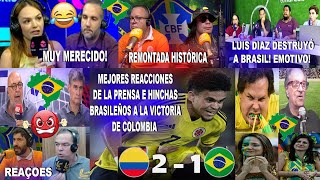 PRENSA E HINCHAS BRASILEÑOS REACCIONAN AL SHOW DE LUIS DIAZ CON REMONTADA COLOMBIA 21 BRASIL [upl. by Yajet]