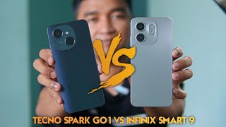 TECNO SPARK GO 1 VS INFINIX SMART 9 🔥 DUEL 1 JUTAAN TERBAIK [upl. by Akin255]