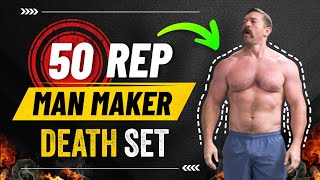 50 Rep quotMan Maker DEATH SETquot Fast amp Effective Upper Body Kettlebell Workout  Coach MANdler [upl. by Clementis465]