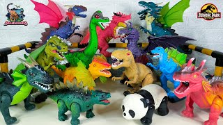 Dinosaurs Toys T Rex Brontosaurus Triceratops Spinosaurus Kingkong Godzilla Mammoth 108 [upl. by Cressy]