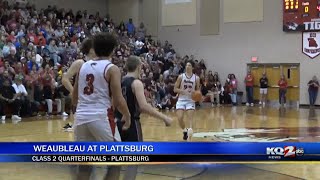 Weaubleau High School boys hoops edges out Plattsburg in wild Class 2 Quarterfinals game [upl. by Assiroc]