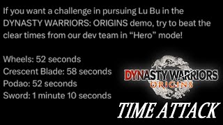 Time Attack vs Developers team  Dynasty Warriors Origins Demo  Hero Mode [upl. by Ebarta194]