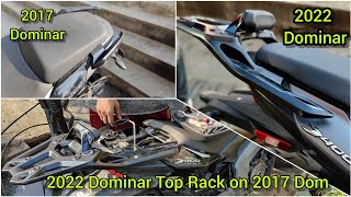 2022 Bajaj Dominar 400 Top Rack Installed on 2017 Dominar  Straight Fit  SK Auto Care  DNA VLOGS [upl. by Ahsil]