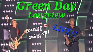 Green Day  Longview LIVE  Rogers Centre Toronto ON 20240801 [upl. by Eanaj]