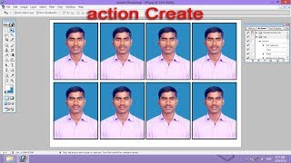 Photoshop tutorial in Hindi  Create Action Passport Size Photo Step by Step Process [upl. by Skeie]