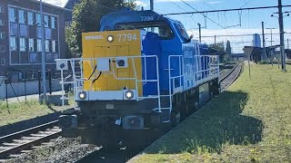 Infrabel Hld7794 Met Led verlichting passeerd Schaarbeek station met mooie klaxon Concert 06102024 [upl. by Drolyag620]