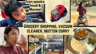 Ivan speaks hindi amp marwari I bought Vacuum cleaner I Grocery shopping I mutton curry mooli paratha [upl. by Dupuy909]