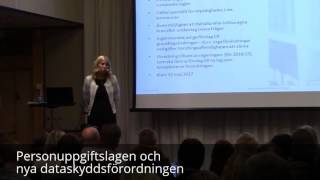 Agnes Hammarstrand  EUs nya dataskyddsförordning personuppgiftsombud 1 [upl. by Ihcehcu175]