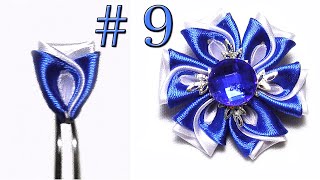 Kanzashi Flower Tutorial for Beginners  DIY Tutorial  Lesson 9 [upl. by Akinirt126]