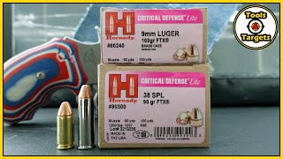 Too LITE or Just RIGHT9mm vs 38 Special Hornady Critical Defense Lite SelfDefense AMMO Test [upl. by Koblas160]