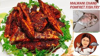 MALVANI CHAND POMFRET FISH FRY RECIPE मालवणी चांद पापलेट मसाला फिश फ्राई spicy fish fry recipe [upl. by Dent372]