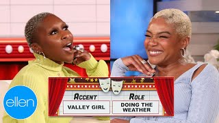 Cynthia Erivo amp Tiffany Haddish Show Off Their Amazing Accents [upl. by Amye356]