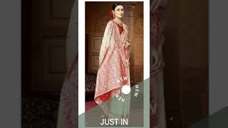 Womens Cotton Printed Saree With Unstitched Blouse 55Mtr Red [upl. by Martinson]