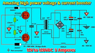 VOLTAGE amp CURRENT BOOSTER 12V TO 100VDC DC TO DC VOLTAGE BOOSTER0506 [upl. by Ong455]