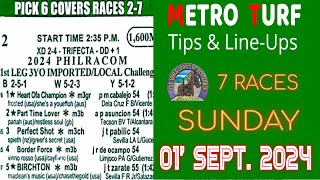 MMTCI LIVE RACING TIPS FOR SUNDAY SEPTEMBER 1 2024  200 PM START  7 RACES [upl. by Cohberg]