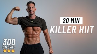 20 MIN KILLER HIIT WORKOUT  Full Body No Equipment [upl. by Rufford439]