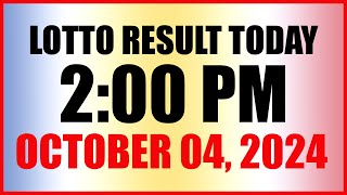 Lotto Result Today 2pm October 4 2024 Swertres Ez2 Pcso [upl. by Cullin]