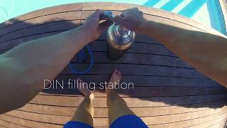 FILLING MiniDive Pro with a DIN Filling station [upl. by Azilef]