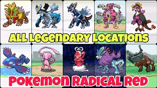 Pokemon Radical Red 41 All Legendary Mythical And Ultra Beasts Locations [upl. by Nosa]