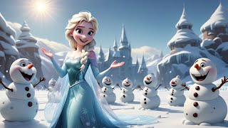 Learn to Count amp Numbers। Counting Snowmen with elsa frozen  Fun Winter Counting Song for Kids [upl. by Eissirc]